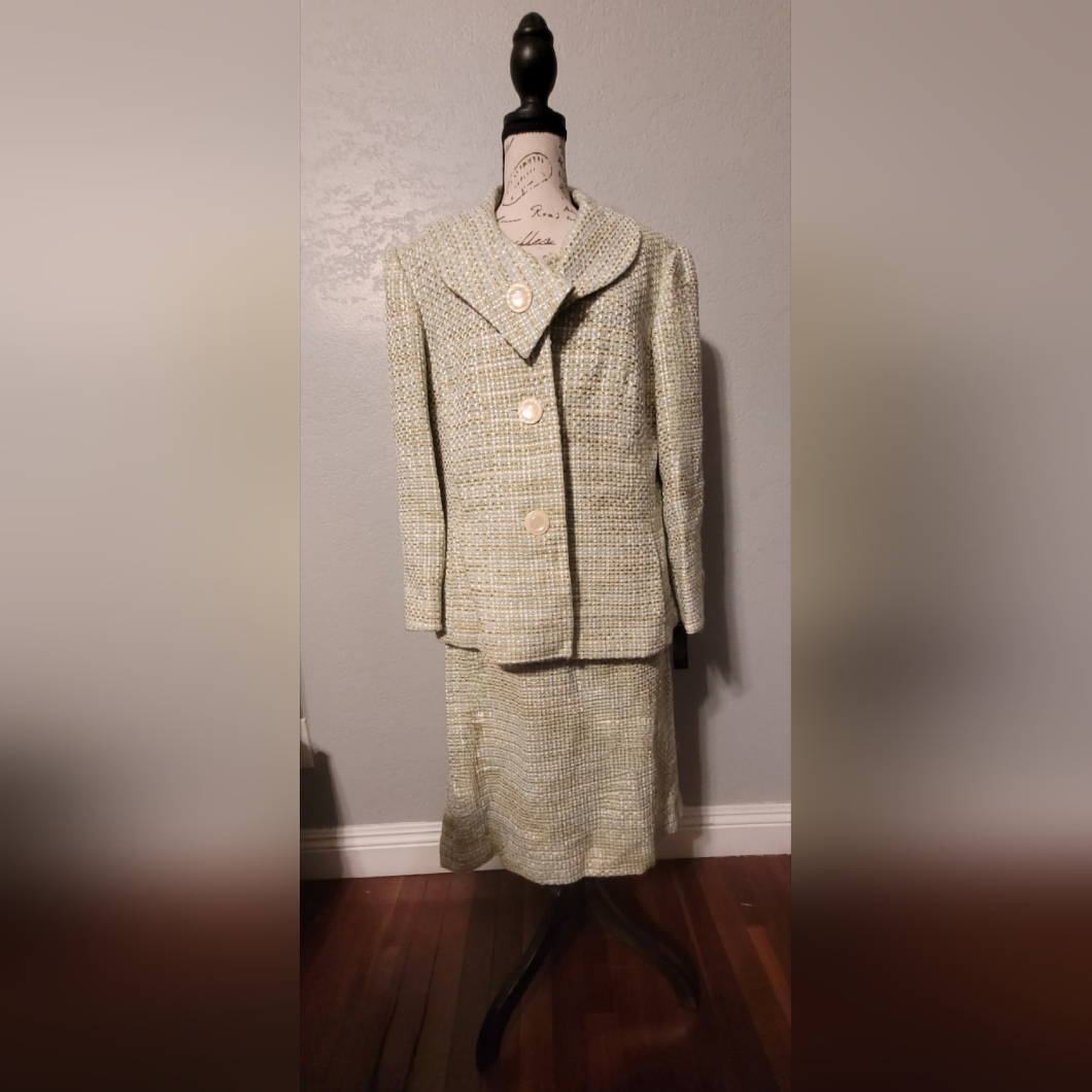 John Meyer Tweed 2pc Skirt Suit Size 16